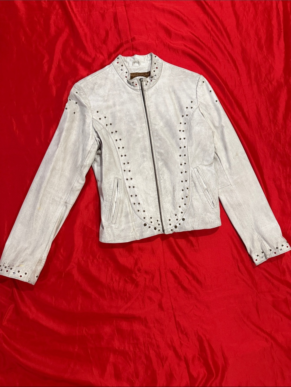 WOW POSHMARK - Authentic Wilson’s Leather White Specialty Leather Bomber Jacket - Picture 3 of 15
